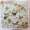 Vintage Hermes Scarf called Les Mustangs by famous Robert Dallet featuring horses, from UK based HermesScarf.co.uk