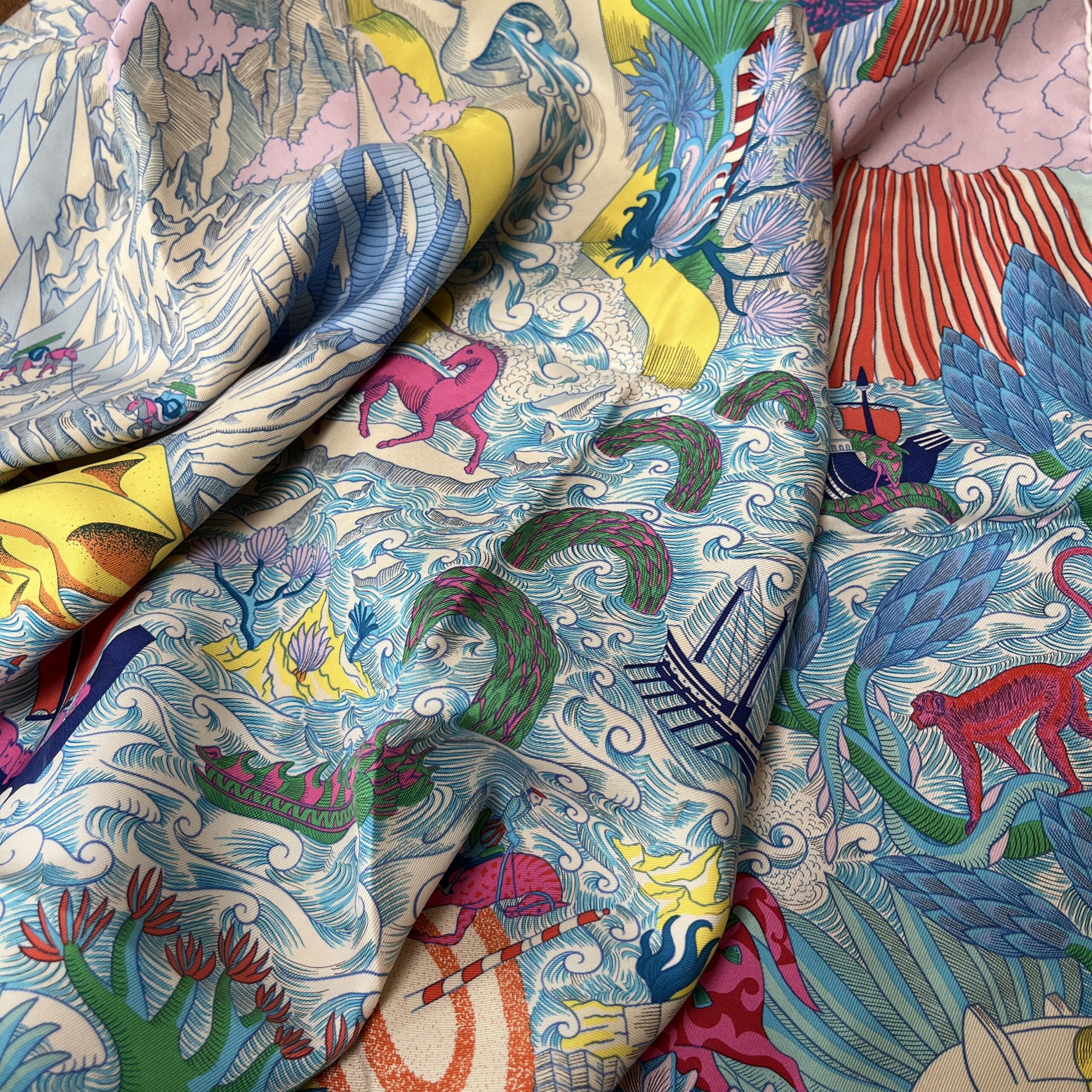 Vintage Hermes Scarf Cosmographia Universalis