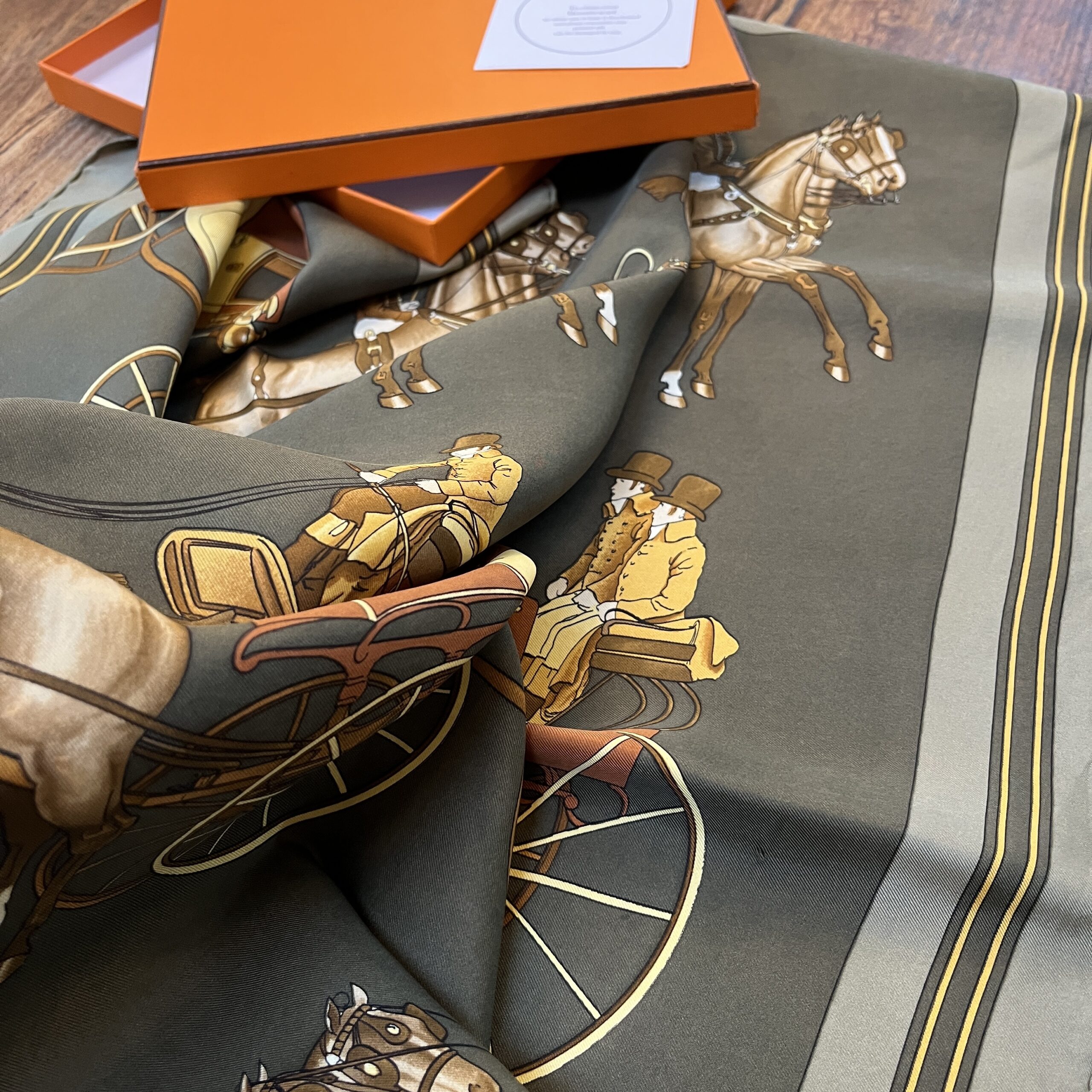 Vintage Hermes Scarf Coach and Saddle by Philippe Ledoux