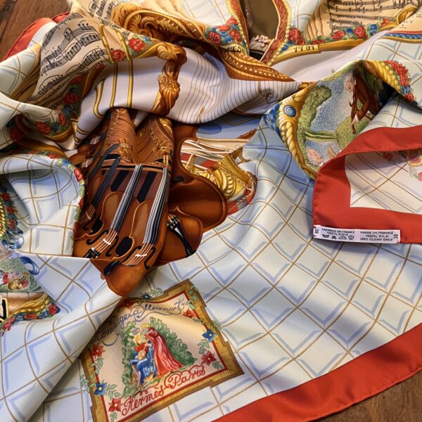 Hermes Scarf Hommage a Mozart MINT! Gorgeous and Sought After