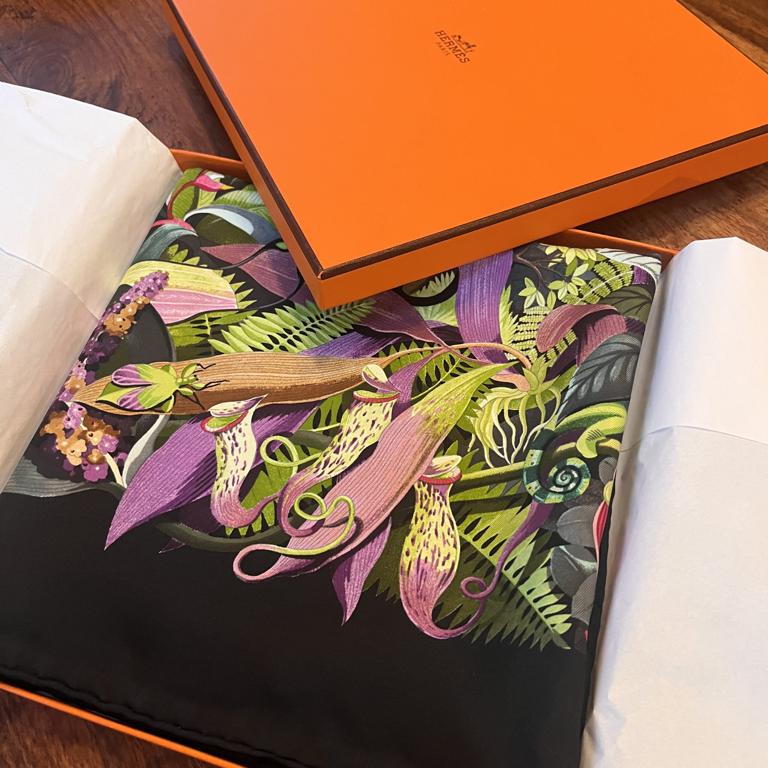 Hermes Scarf Au Coeur de la Vie (At the Heart of Life) MINT! Grail! In Original Box and Tissue