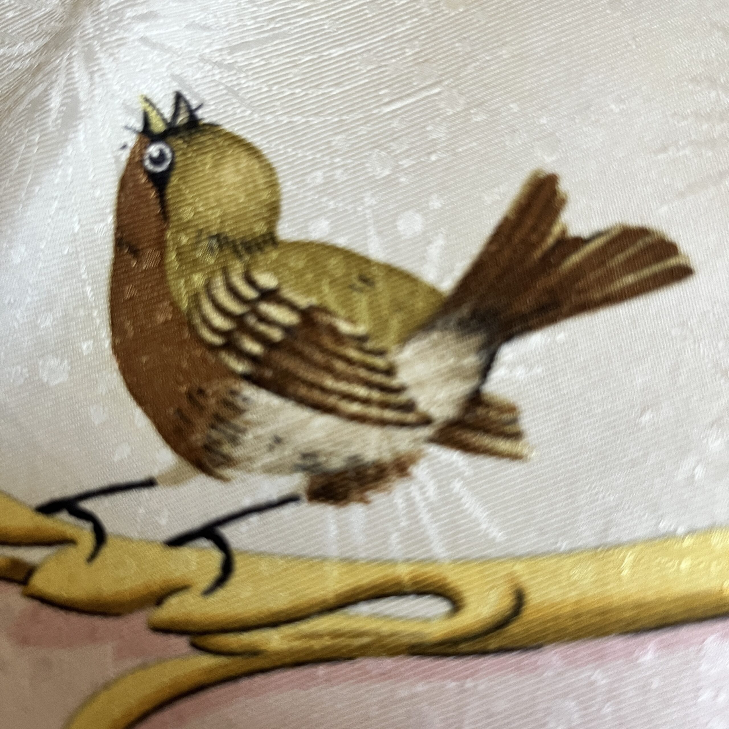 Hermes La Cle des Champs by Francoise Faconnet Birds in Pink