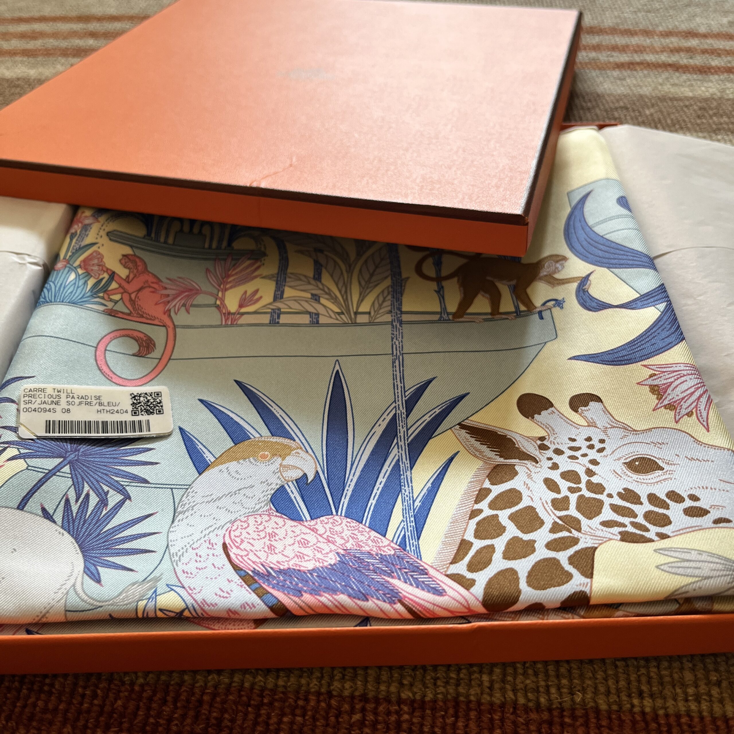 Hermes Precious Paradise MINT! (almost)  In original box and tissue, with Sales and Care tags