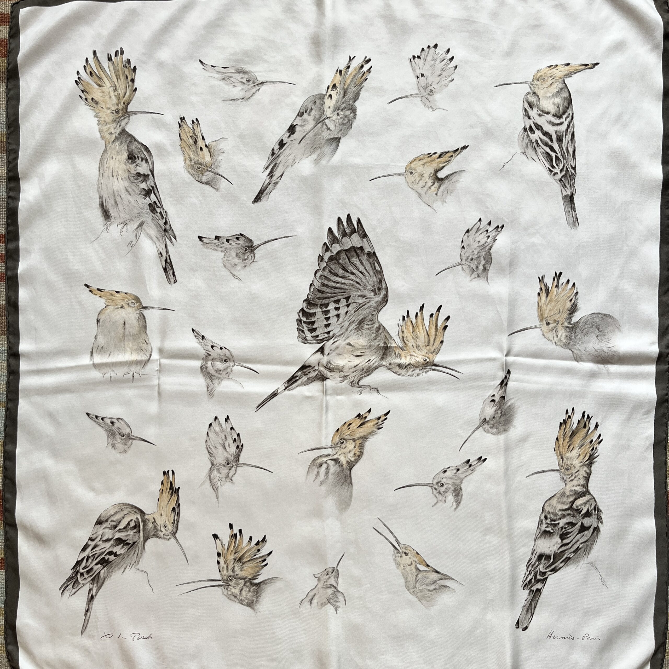 Hermes Les Huppes (Hoopoe Birds)  Rare, delicate, beautiful.