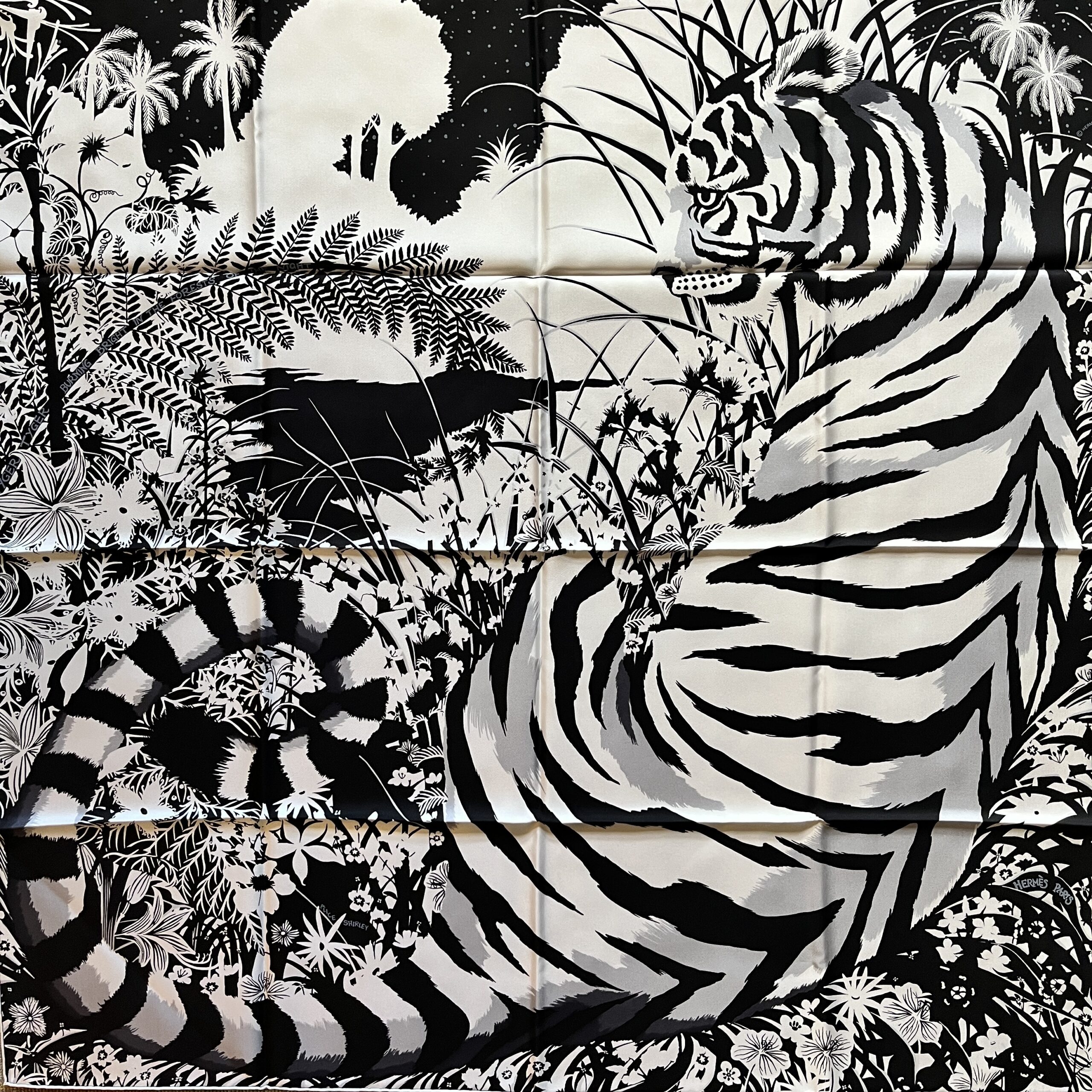 Hermes Tyger Tyger MINT! Crisp, bright, white and black, with box and tissue